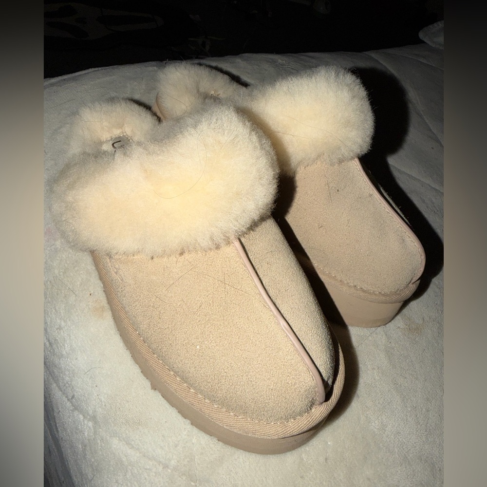 UGG Women's Tan Shearling Slippers